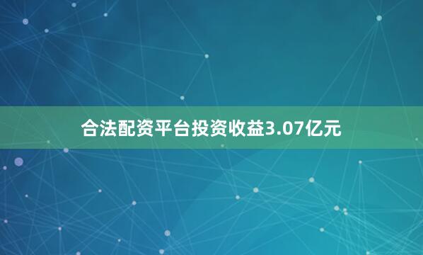 合法配资平台投资收益3.07亿元
